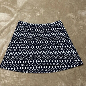 Coolibar Big Wave swim short UPF 50+ Navy Blue White Skort Size Medium